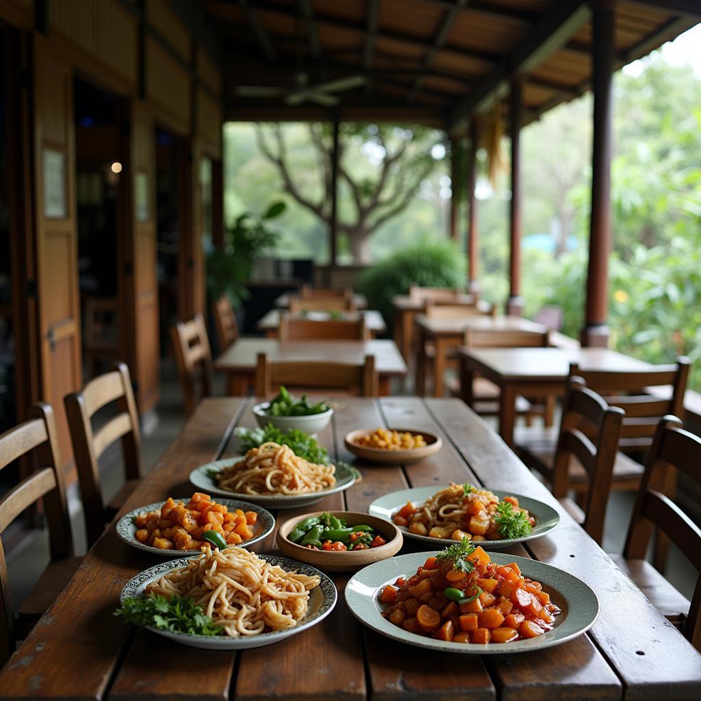 Không gian giản dị, ấm cúng của quán ăn bình dân Phi Hổ Quán ở Bình Định.